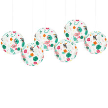 Hawaii Round Lanternn Hawaii Flamingos Birthday DIY-White