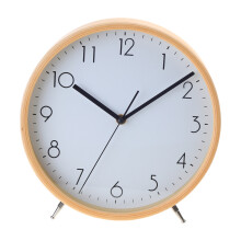 European Wooden Analog Desktops Clock Decorative Easy-White