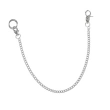 Pocket Watch Metal Chain Men's Tank  Punk Key Chain Accessories 37X2.4CM Silver