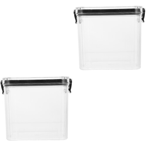 2Pcs Large Capacity Black Dog Food Storage Container with Round Edges 2