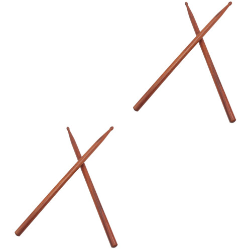 2Pares Palos De Percusión De Madera Marrón Natural Para Tocar Batería 2