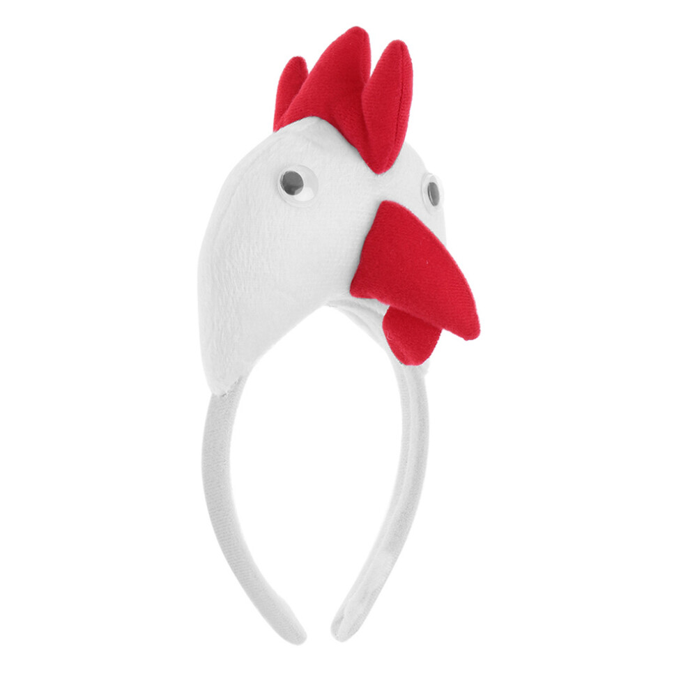 Inoomp Unisex White 3Pcs Rooster Headbands Soft Fabric Easter Hair Accessories Girls