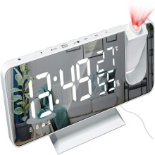 FM Radio Dual Alarm Clock, Innovative Dual Alarms for Custom Wake-Up Experiences, Sleek White Finish for Elegant Room Décor