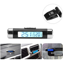 Innovative Dashboard Decor, Temperature Display With Digital Backlight Clock, 3-In-1 Functionality For Time Date And Temp, Blue Backlight Illuminates