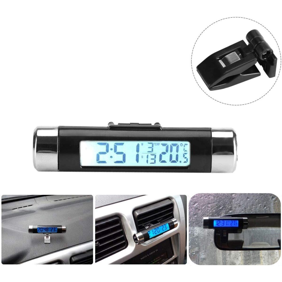 Rugged Car Clock Thermometer, Robust Digital Display With Backlight For Accurate Timekeeping And Temperature Monitoring ( Backlight) Blue 9775230005385