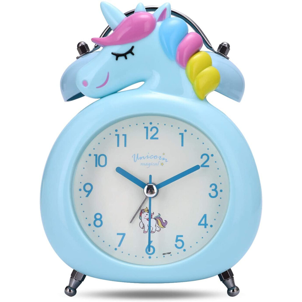 Kawaii Alarm Clock, Battery Operated, Cartoon Cat Clock for Kids' Fun Bedrooms (White)