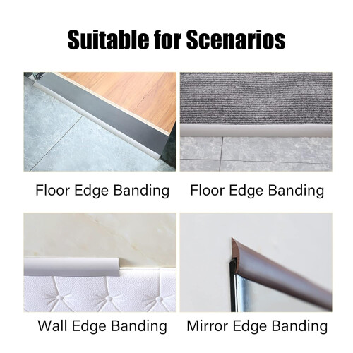 Threshold Strip, Grey PVC Carpet Edging, Cuttable, Self Adhesive (15m/49ft) Ref: 4516 1