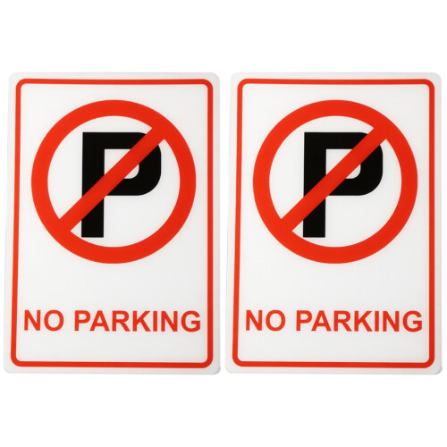 2Pcs Bright Color No Parking Acrylic Sign Weather-Resistant Warning 1