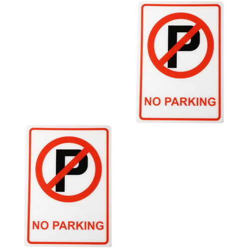 2Pcs Bright Color No Parking Acrylic Sign Weather-Resistant Warning 2