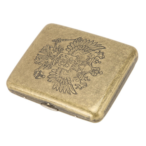 Portable Retro 20-Cigarette Holder with Double Eagle Metal Construction