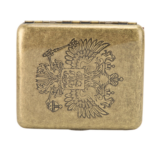 Portable Retro 20-Cigarette Holder with Double Eagle Metal Construction 2