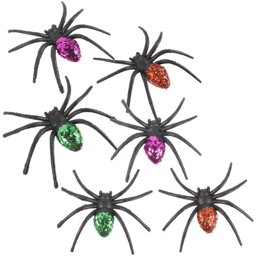12Pièces Araignées Plastique Colorées Décoration Halloween Et Farces 2