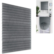 Miuline ATopoler Vertical Pleated Blinds Fabric Shade, Compatible with 90*150cm Window, Grey