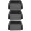 3Pcs Multipurpose Black Steel Pizza Baking Tray Set for Oven Use 9