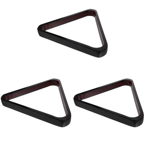 3Pcs Durable Wood Snooker Balls Frame Black Billiard Triangle Rack 2