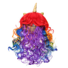 5Pcs Rainbow Colored Unicorn Curly Wig Cosplay Accessory