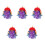 5Pcs Rainbow Colored Unicorn Curly Wig Cosplay Accessory 3
