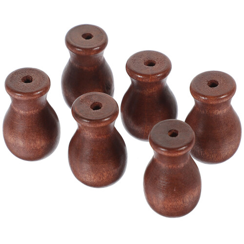 24Pz Pomelli in Legno Per Tende Marrone Decorativi E Resistenti 1
