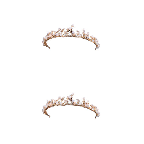 2Pz Tiara Dorata in Per Bambina Elegante Per Party 2