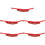 5Pz Sciarpa Belly Dance Brillante Rosso Paillettes 8