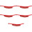 5Pz Sciarpa Belly Dance Brillante Rosso Paillettes 9
