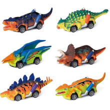 Jurassic World Dinosaur Pull Back Cars, 12 stuks mini niet-giftig PVC speelgoed met realistische ontwerpen, perfect voor verjaardagsfeestjes en