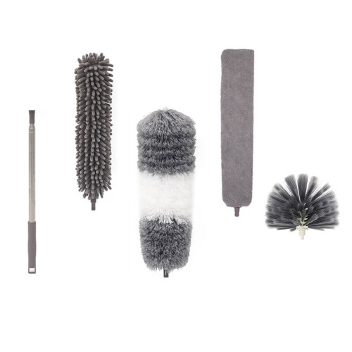 Microfiber Duster Kit, Premium Quality Stainless Steel with Extendable & Bendable Dusters for High-Efficiency Cleaning