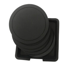 Conjunto de porta-copos estéticos, almofada redonda de silicone antiderrapante - preservação impecável para suas mesas e móveis - preto,