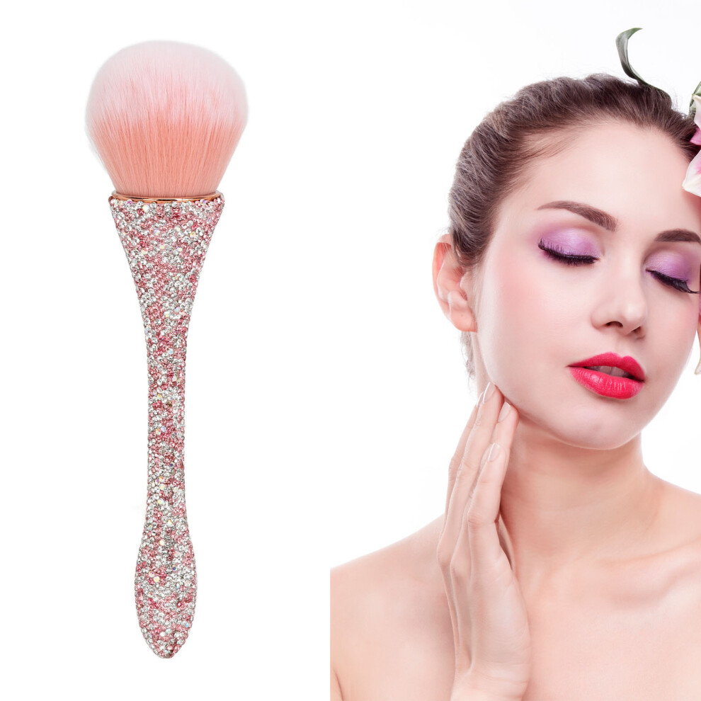 Nail Dust Brush Soft Nylon Pink Loose Powder Easy-to-Hold Gentle on Nails