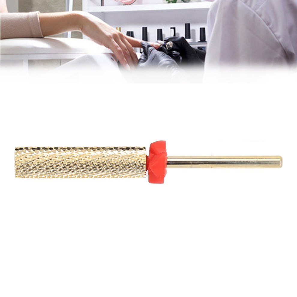 128F Gold Tungsten Steel Barrel Nail Drill Bit For Acrylic Gel Removal 7661368897980