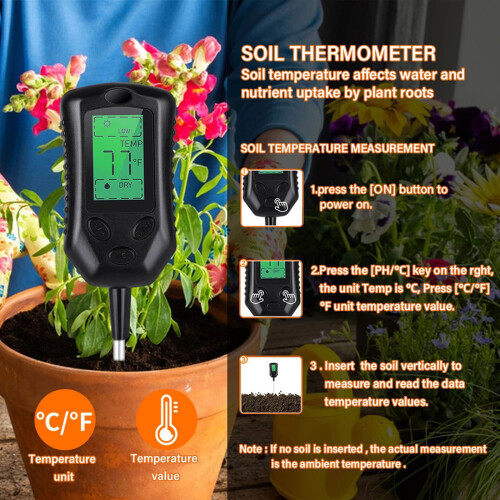 Soil Analyzer Meter Measures Light Temperature Moisture for 2