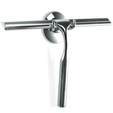 Shower Window Squeegee, Stainless Steel Scraper with Storage Hook for Bathroom Floor Mirror Cleaning