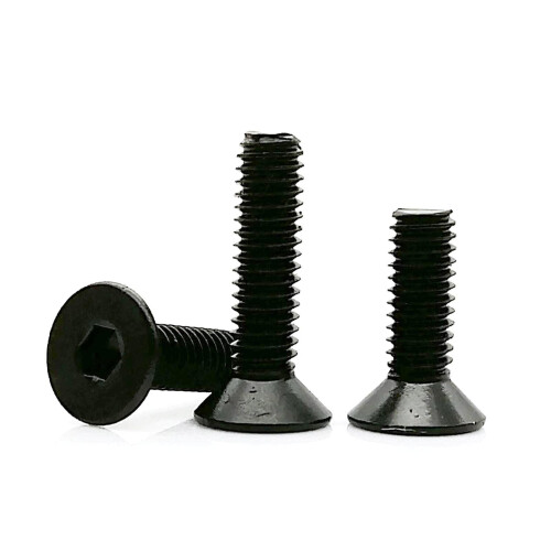 50pcs M2 Black 304 Stainless Steel Countersunk Screws Hex Socket Flat Head RustResistant