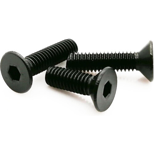 50pcs M2 Black 304 Stainless Steel Countersunk Screws Hex Socket Flat Head RustResistant 1