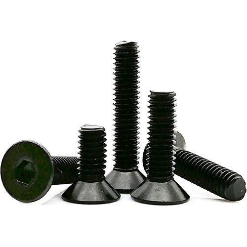 50pcs M2 Black 304 Stainless Steel Countersunk Screws Hex Socket Flat Head RustResistant 2