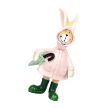 Easter Bunnies Figurines Resin Rabbit Statues-Hold an umbrella
