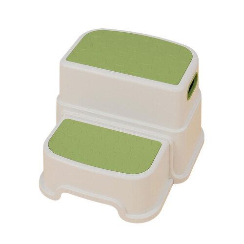 Small Step Stool Portable TwoTier PP Plastic NonSlip Toddler Stool Light Green