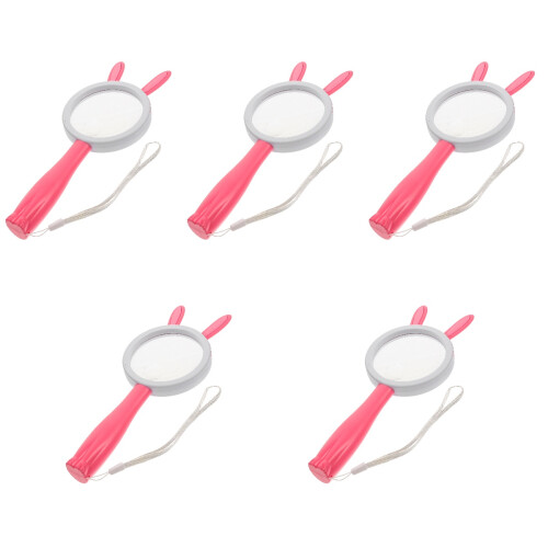 5Ud Lupa Infantil Rosa Con Mango Para Exploración Y Estudio 2