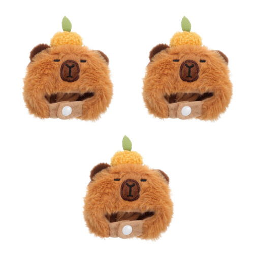 3Ud Gorro De Peluche Cobaya Marrón Claro Accesorio De Ropa 2