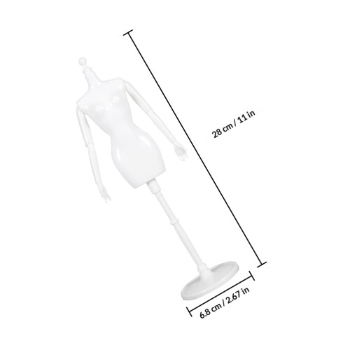 2Ud Maniquí Plástico Mini Ajustable Para Mostrar Ropa En Hogar 1