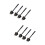 8Pièces Nettoyage Barbecue Manche Antidérapant Noir 8
