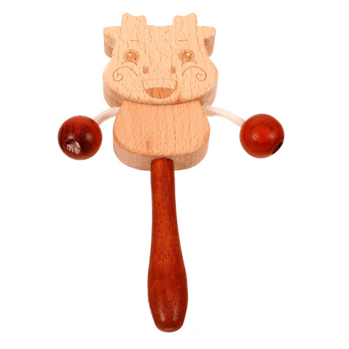 2Pièces Jouet Portable Hochet Bois Bébé Stimulant 2