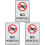 3Pcs Sturdy White Sign No Motorcycles Street Warning Caution 3
