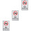 3Pcs Sturdy White Sign No Motorcycles Street Warning Caution 6