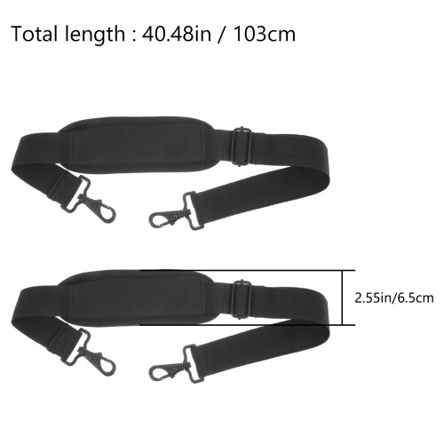 4Pièces Sangles Sac Réglables Rembourrées Noir Toile Résistante 1