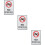 3Pcs Sturdy White Sign No Motorcycles Street Warning Caution 10