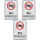 3Pcs Sturdy White Sign No Motorcycles Street Warning Caution 4