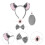 3Set Set Cosplay Koala Con Orecchie Coda E in Tessuto Leggero 11