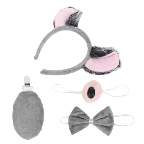 3Set Set Cosplay Koala Con Orecchie Coda E in Tessuto Leggero 1