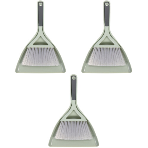 3Set Scopa E Paletta Piccola Verde Kit Desktop Per Pulizia Facile 2